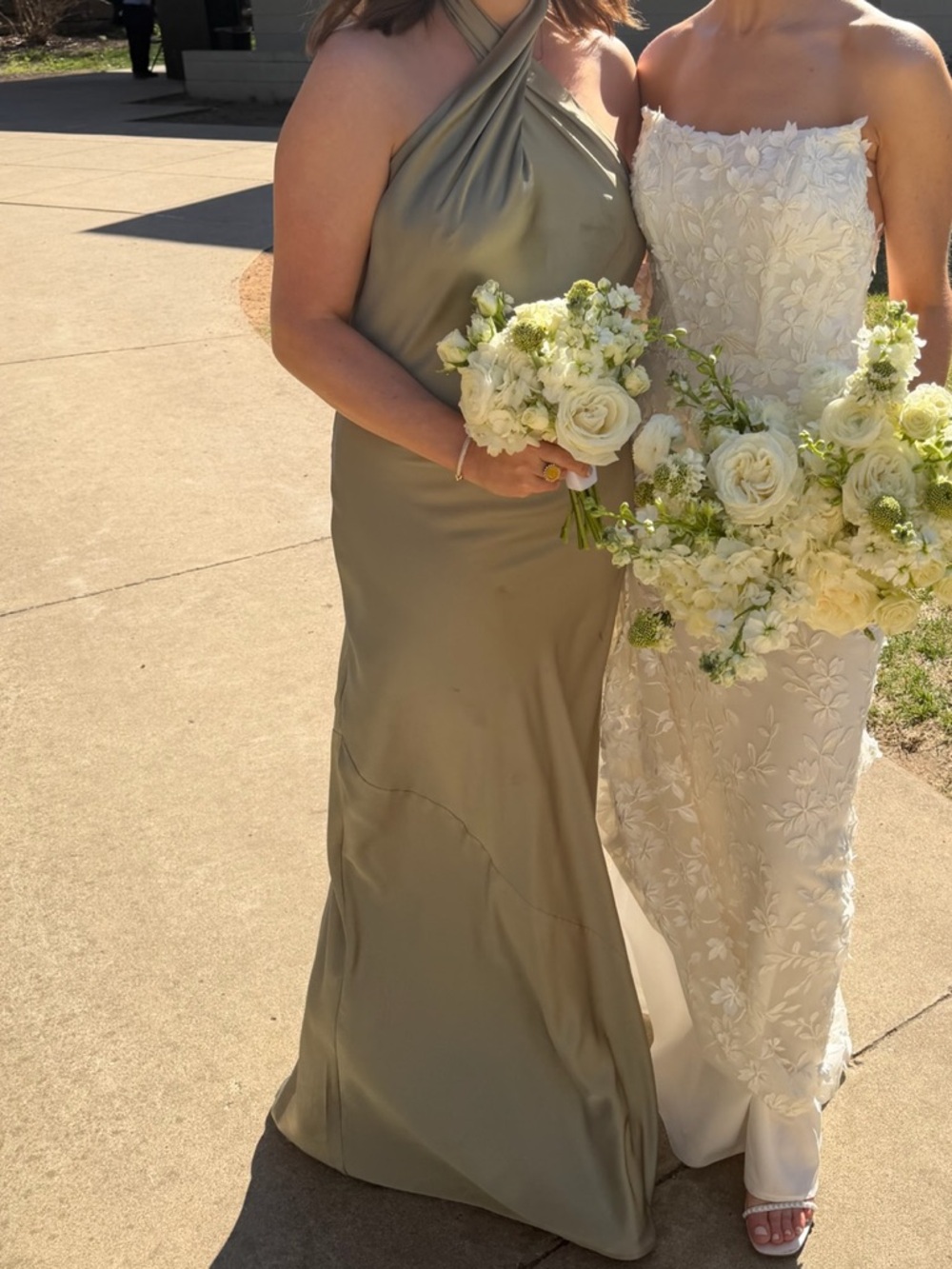 Show Me Your MuMu Moss Green Luxe Satin Halter Wedding Guest Dress